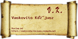Vaskovits Kájusz névjegykártya